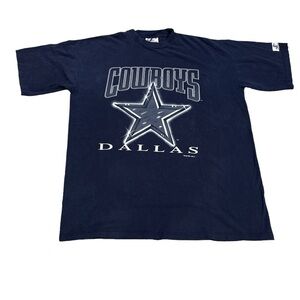 Logo Athletic Dallas Cowboys Vintage Tee Blue and Silver Size XL